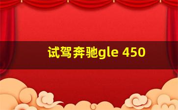 试驾奔驰gle 450